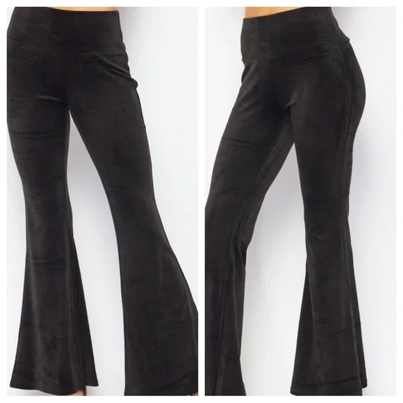 Modern Velour Must Have Black Bell Bottoms pants - Picture 4 of 5